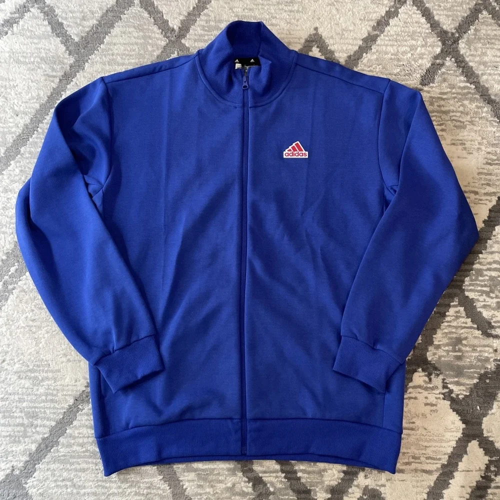 Adidas Mens Future Icons Badge of Sport Track Jacket IS9595 FI Boss Blue Large - Picture 1 of 6